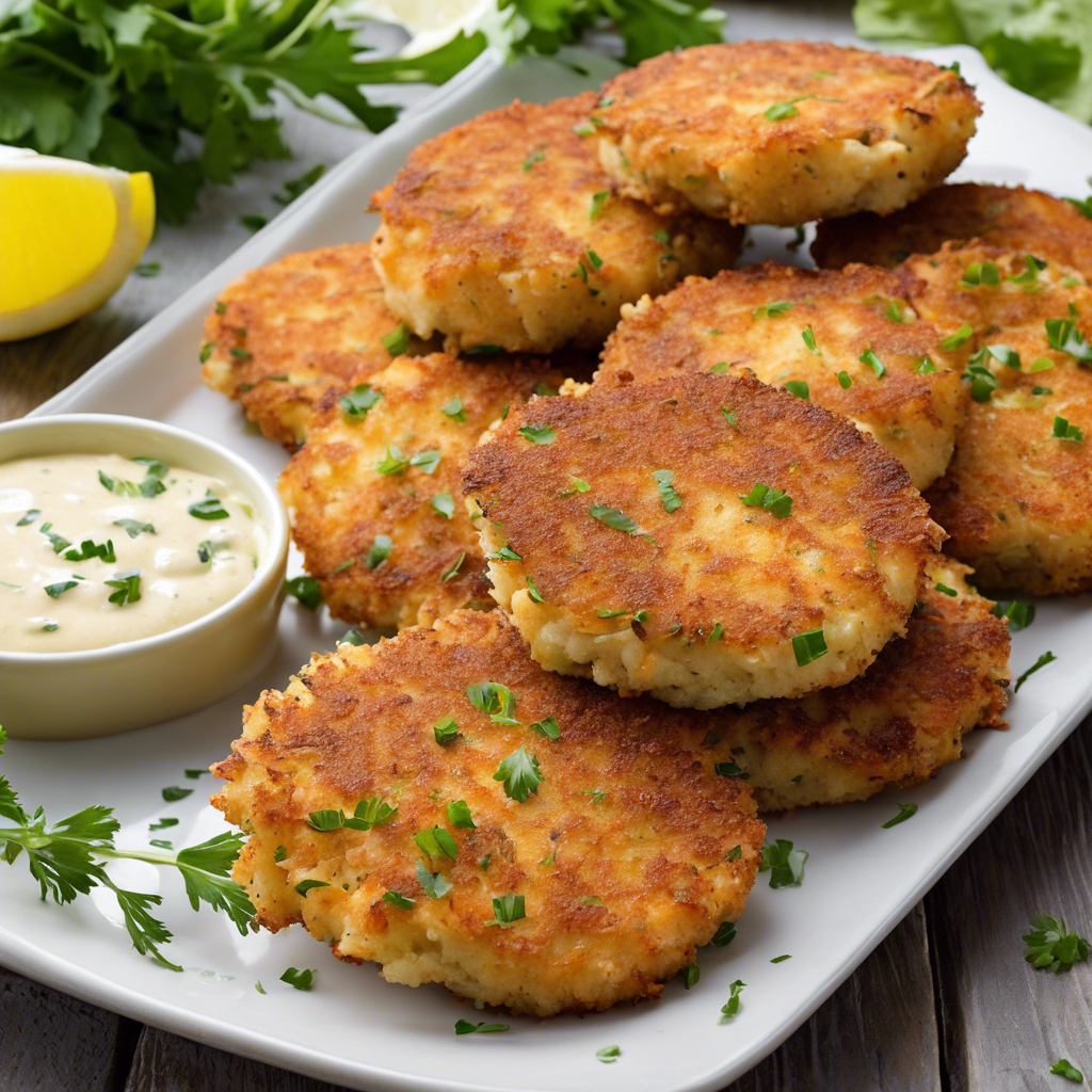 Read more about the article Crab Cakes Pan-fried or baked cakes made from crab meat, bread crumbs, and seasonings, often served with a remoulade or tartar sauce.