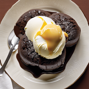 Read more about the article Chocolate Lava Cake A rich chocolate cake with a gooey, molten center, often served with vanilla ice cream.