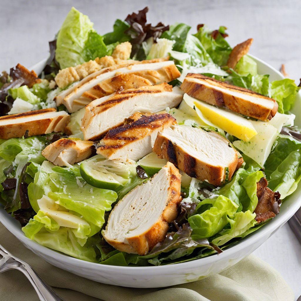 Read more about the article Caesar Salad A salad made with romaine lettuce, croutons, Parmesan cheese, and Caesar dressing, often topped with grilled chicken.