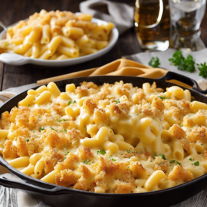 Read more about the article Macaroni and Cheese Pasta cooked in a creamy cheese sauce, often baked with a crispy breadcrumb topping.