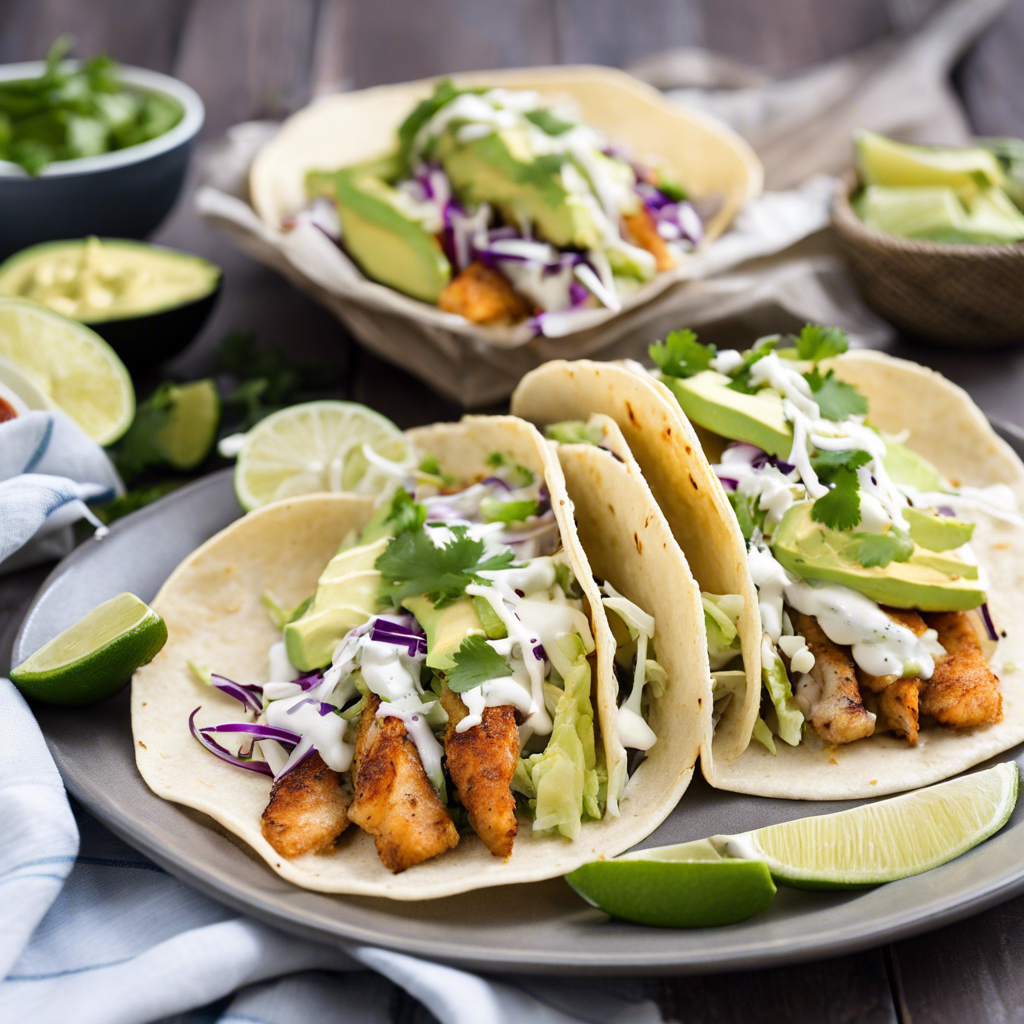 You are currently viewing Fish Tacos Grilled or fried fish served in soft tortillas with cabbage slaw, avocado, and a creamy sauce.