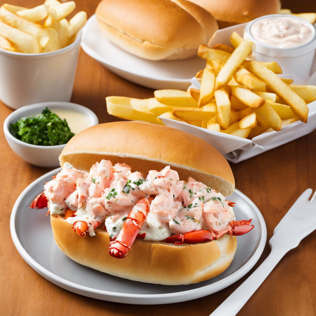 Read more about the article Lobster Roll Chunks of lobster meat mixed with mayonnaise and served in a toasted bun, often with a side of fries or chips.